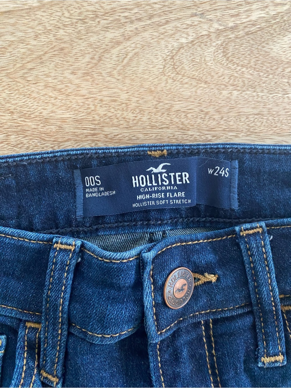 Hollister Women's Dark Indigo High-Rise Flare Jeans - Picture 5 of 5